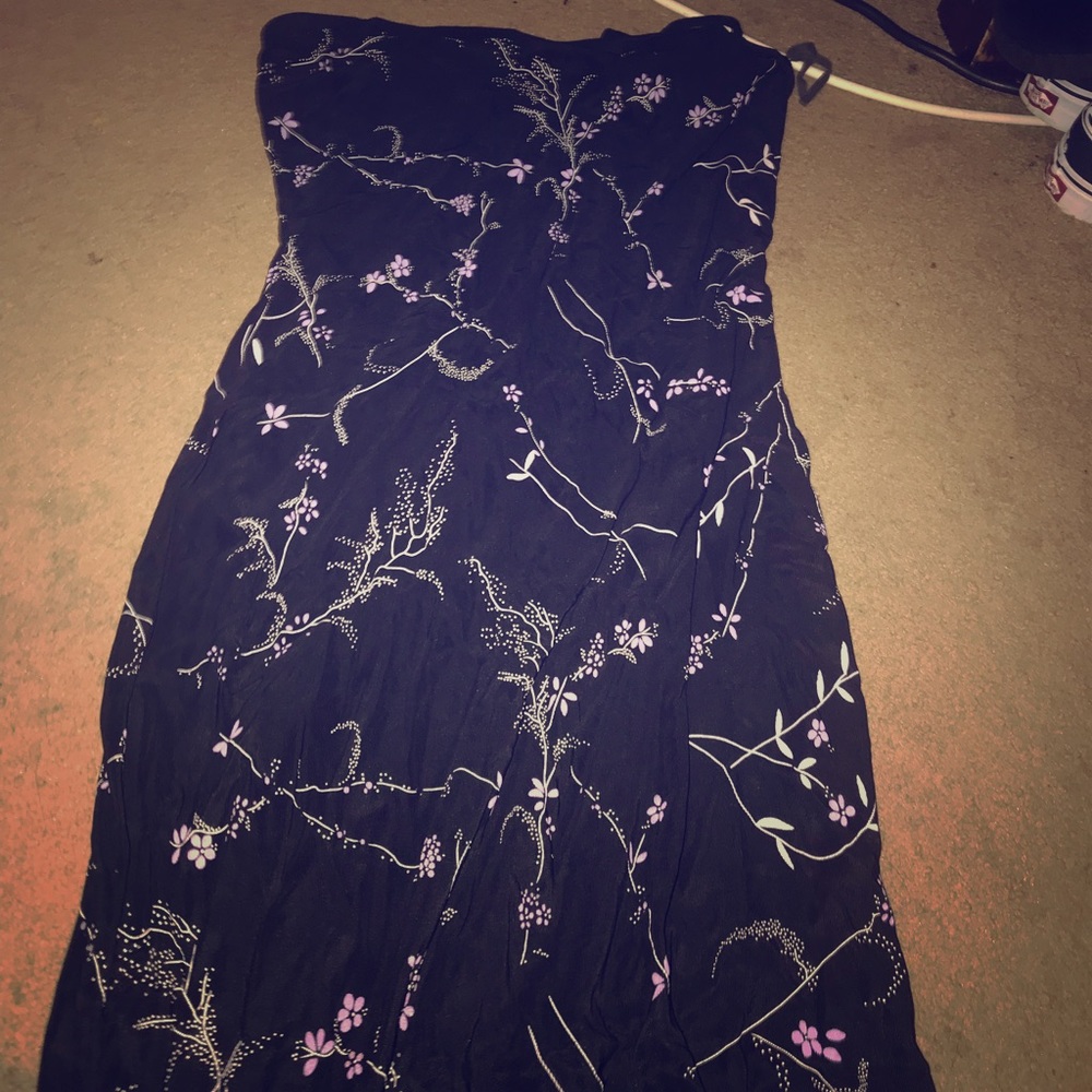 long lavender flower dress